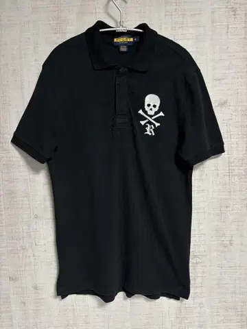 랄프 로렌 RUGBY 피케 셔츠 스컬 블랙 SIZE M