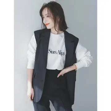 anuans 백 새틴 테일러드 베스트 자켓