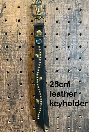 25cm 아쿠아 가죽 스터드 키링 CALEE schott 좋아하는 분