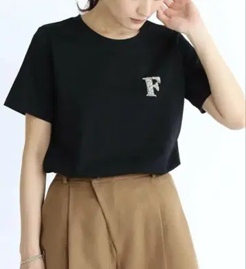 FENNEL 페넬 티셔츠 펄 비쥬 비즈 블랙 여성용