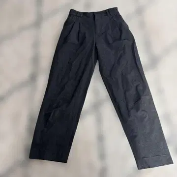 ZARA 자라 다크 그레이 플리츠 와이드 레그 슬랙스 팬츠