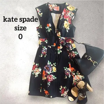 kate spade 코튼 플라워 프린트 슬리브리스 원피스 미니 길이