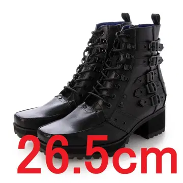 26.5cm YOSUKE 요스케 레이스업 부츠 블랙 남성용
