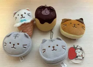 후쿠후쿠 냥코 가챠가챠 미케 사바타 시로타마 쿠로스케 봉제 인형