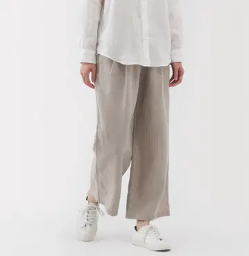 미사용 새상품! MUJI 린넨 워시드 이지 와이드 팬츠 M 사이즈