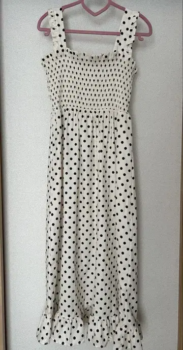 ZARA 아이보리 도트 슬리브리스 원피스 S