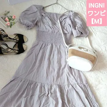 성숙 큐트 INGNI 카슈쿨 티어드 퍼프 슬리브 원피스