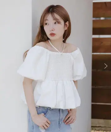 kastane 벌룬 블라우스 화이트