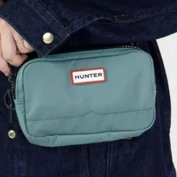HUNTER 나일론 키퍼 폰 파우치 미니 숄더백 그린