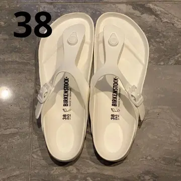 BIRKENSTOCK 화이트 플립플랍 38 기제