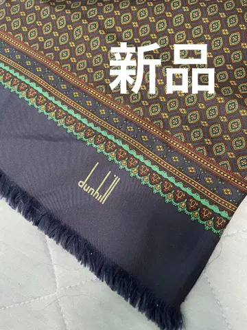 dunhill 기하학 패턴 머플러 네이비