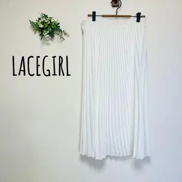 새상품 LACEGIRL 레이스 걸 플리츠 롱 스커트 무지