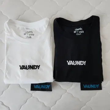 Vaundy 로고 자수 티셔츠 화이트 블랙 M 사이즈 2장 세트