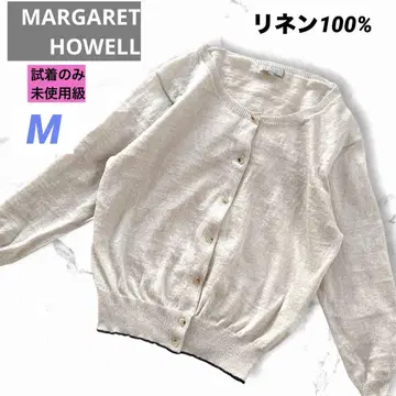 미사용급 마가렛호웰 M 린넨 100% 가디건 베이지