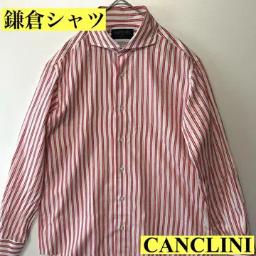 가마쿠라 셔츠 이탈리아 CANCLINI 원단 사양 스트라이프 셔츠