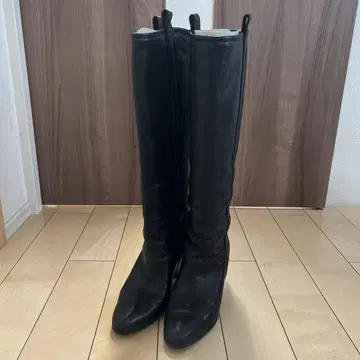 PELLICO 블랙 가죽 롱 부츠 37