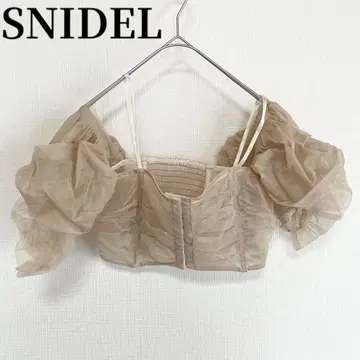 SNIDEL 볼레로만 튤 볼레로 리브 니트 원피스