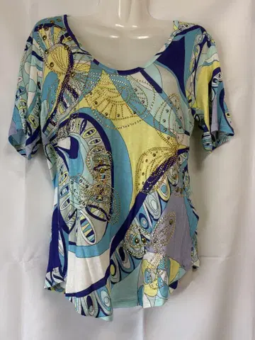 EMILIO PUCCI 반팔 튜닉 상의 티셔츠 실크 혼방 익명 배송