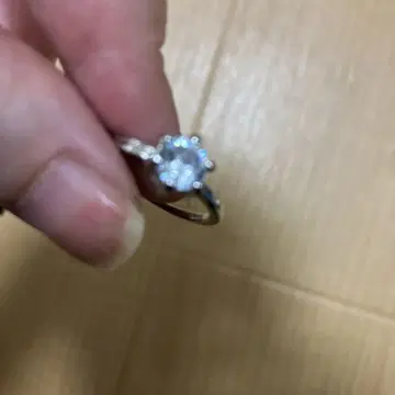 크리스탈 꽃 모양 실버 반지