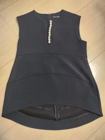 YOKO CHAN 네이비 슬리브리스 튜닉