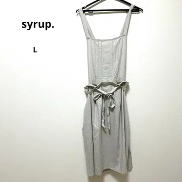 syrup. 시럽 에이프런 원피스 살로펫 스타일 아이보리
