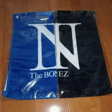 THE BONEZ 핸드 타월 & 카라비너 블랙/로열 2장 세트