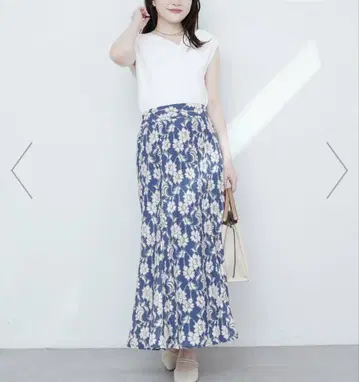 natural couture 배색 레이스 머메이드 스커트 블루 FREE