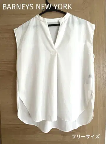 BARNEYS NEW YORK 바니스 뉴욕 슬리브리스 셔츠