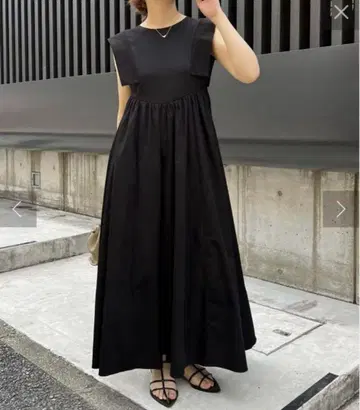CAPRICIEUX LEMAGE 개더 절개 원피스 블랙 F