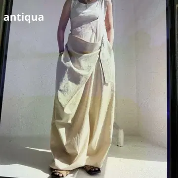 antiqua 내추럴 면 린넨 올인원 와이드 팬츠 정가 5980엔