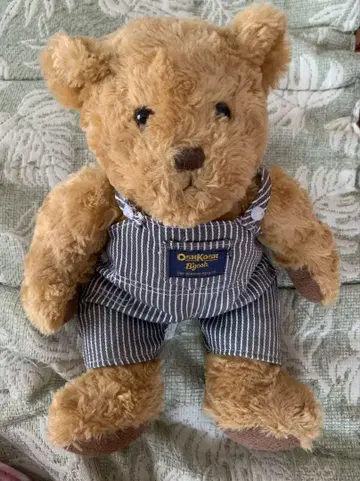 OshKosh 봉제 인형 브라운 스트라이프 오버롤