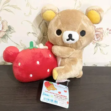 택 포함 리락쿠마 캐러밴 한정판 모음 봉제 인형 리락쿠마 딸기