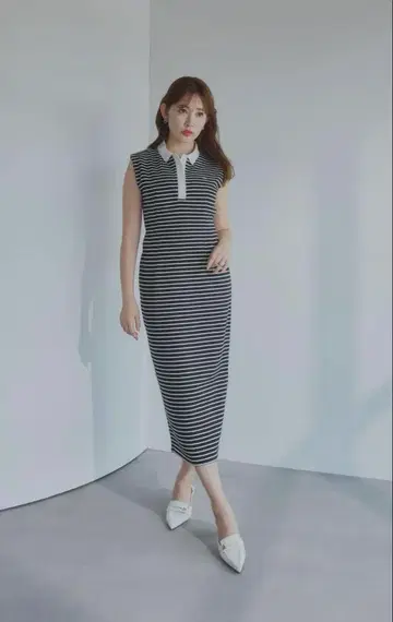 herlipto 프렌치 슬리브 폴로 롱 드레스 M