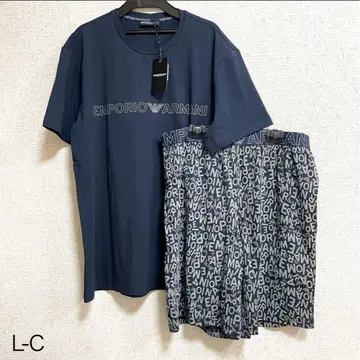 C 새상품 아르마니 룸웨어 반팔 티셔츠 숏팬츠 상하의 세트 L