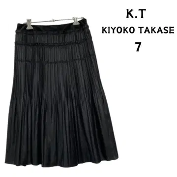 K.T KIYOKO TAKASE 블랙 플리츠 스커트 미디 스커트