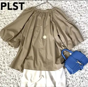 새상품급 PLST 플라스테 코튼 블렌드 벌룬 슬리브 블라우스