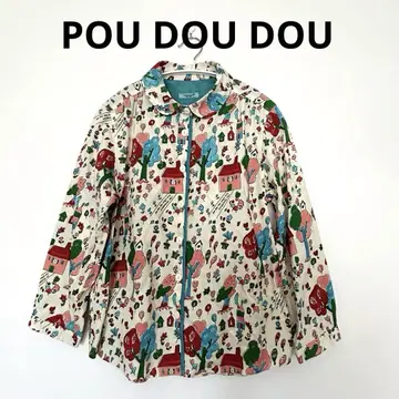 POU DOU DOU 올 패턴 컬러풀 긴팔 셔츠 M 사이즈