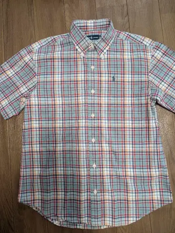 Ralph Lauren 체크 무늬 반팔 셔츠 150