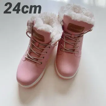 방한 부츠 24cm 여성용 방수 트레킹 부츠 핑크