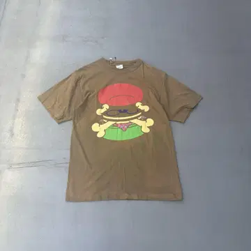 00s BAL 그래픽 우라하라 햄버거 반팔 티셔츠 티셔츠