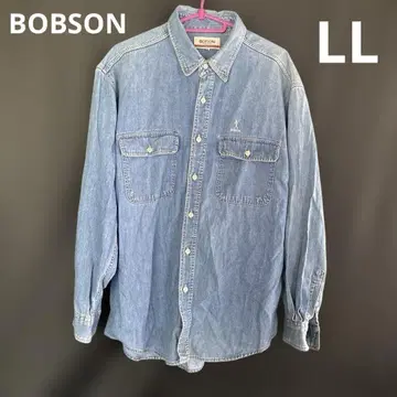 80s 90s BOBSON 데님 셔츠 LL 레트로 빈티지