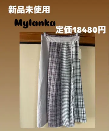 Mylanka 체크 롱 스커트 얇은 소재