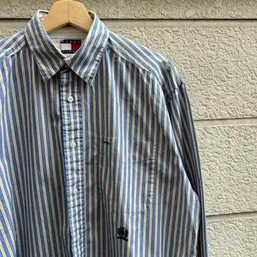 90s USA 구제 의류 타미힐피거 긴팔 셔츠 스트라이프 빈티지