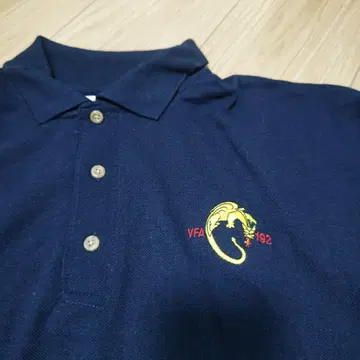 VFA 192 드래곤 자수 네이비 피케 셔츠 M