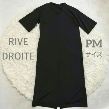 RIVE DROITE V넥 티셔츠 원피스 PM 블랙