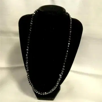 블랙 스피넬 롱 목걸이 60cm