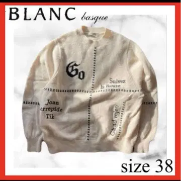 BLANC basque 인터샤 로고 자수 + 핸드 스티치 스웨터