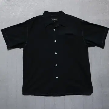Blue Jazz 오픈 카라 반팔 셔츠 XL 블랙 2196
