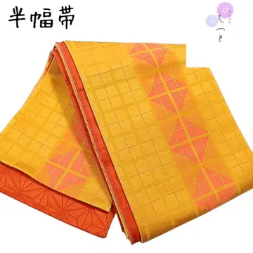 고 6 에토 반폭 오비 노랑 다이아 린넨