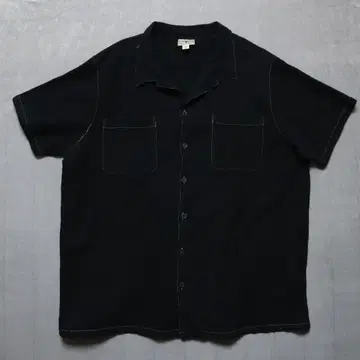 Liberty Blues 오픈 카라 셔츠 4XL 블랙 2197